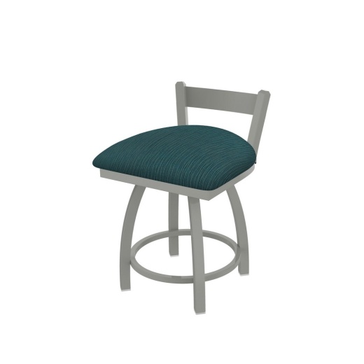 821 Catalina 18" Low Back Swivel Vanity Stool With Anodized Nickel Finish And Graph Tidal Seat