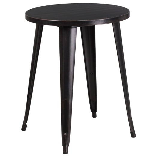 Webb Commercial Grade 24" Round Blackantique Gold Metal Indooroutdoor Table
