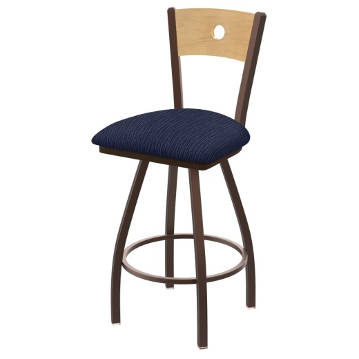 Xl 830 Voltaire Swivel Stool With Bronze Finish, Natural Back, And Graph Anchor Seat