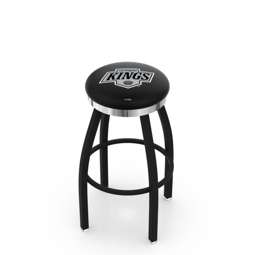 L8b2c Black Wrinkle Los Angeles Kings Swivel Bar Stool With Chrome Accent Ring By Holland Bar Stool Company