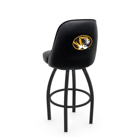 L048 Logo Grizzly Missouri Swivel Stool With Black Wrinkle Finish By Holland Stool Co