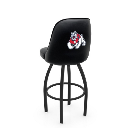 L048 Logo Grizzly Fresno State Swivel Stool With Black Wrinkle Finish By Holland Stool Co