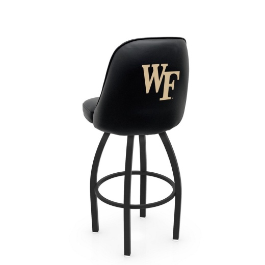 L048 Logo Grizzly Wake Forest Swivel Stool With Black Wrinkle Finish By Holland Stool Co