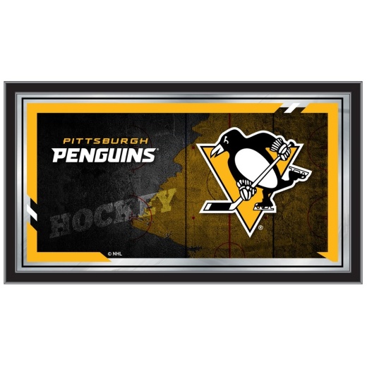 Pittsburgh Penguins 15" X 26" Hockey Collector Mirror By Holland Bar Stool Company