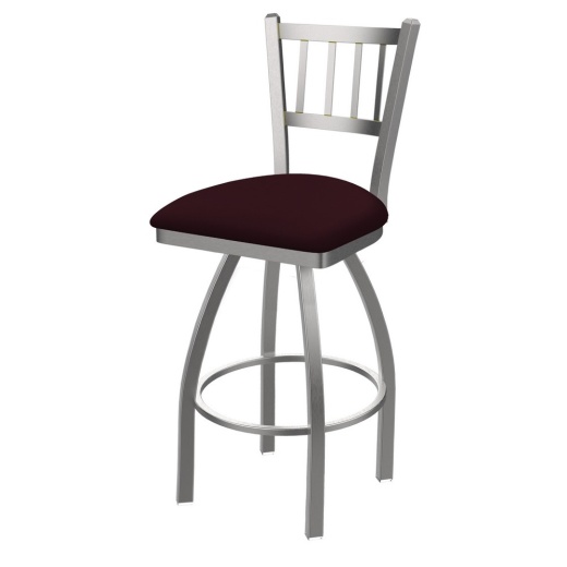 810 Contessa Swivel Stool With Stainless Finish And Canter Bordeaux Seat