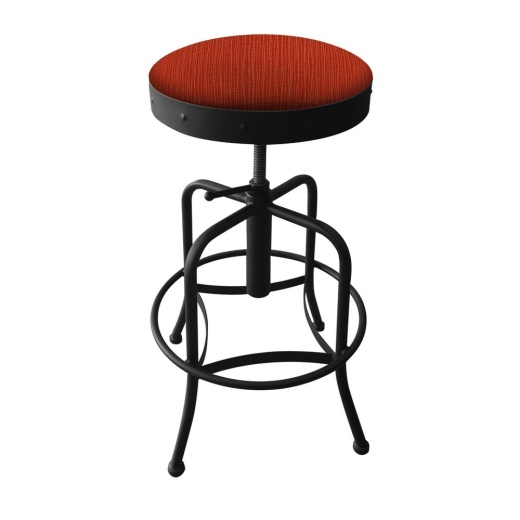910 Industrialadjustable Stool With Black Wrinkle Finish And Graph Poppy Seat