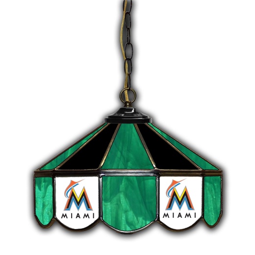 Miami Marlins 14"Glass Lamp