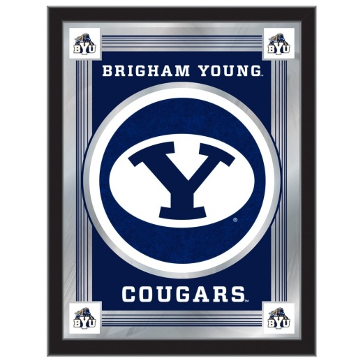 Brigham Young University 17"X22" Logo Wall Mirror By Holland Bar Stool Company Design 1