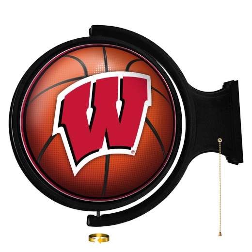 Wisconsin Badgers: Basketball Original Round Rotating Lighted Wall Sign