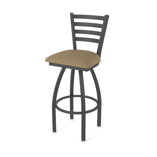 410 Jackie Swivel Stool With Pewter Finish And Canter Thatch Seat