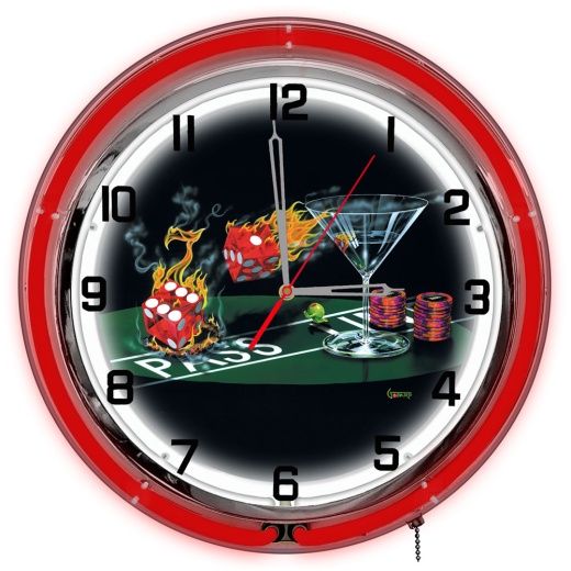 Michael Godard Praying For Seven Neon Clock 18"