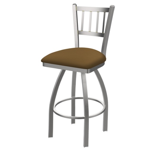 810 Contessa Swivel Stool With Stainless Finish And Canter Saddle Seat