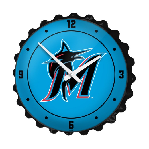 Miami Marlins: Logo Bottle Cap Wall Clock