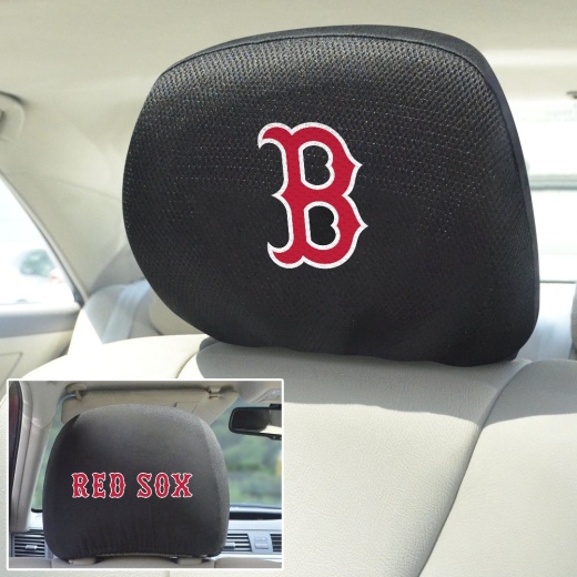 Boston Red Sox Embroidered Head Rest Cover Set 2 Pieces