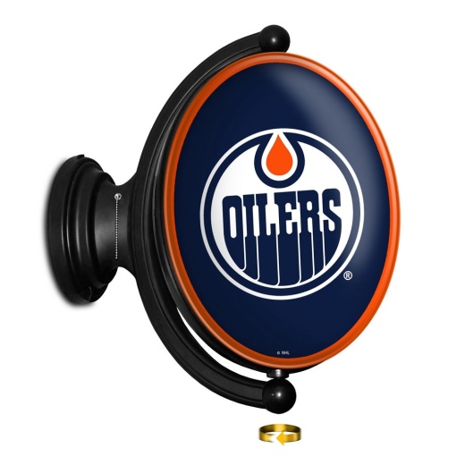 Edmonton Oilers: Original Oval Illuminated Rotating Wall Sign