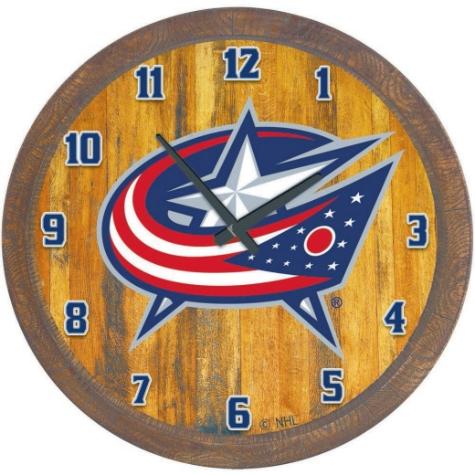 Columbus Blue Jackets: "Faux" Barrel Top Wall Clock