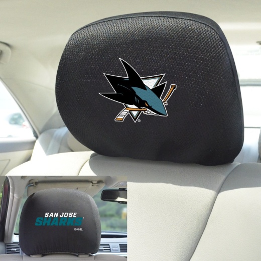 San Jose Sharks Embroidered Head Rest Cover Set 2 Pieces