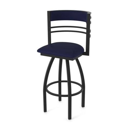 860 Hunter Swivel Stool With Black Wrinkle Finish And Canter Twilight Seat And Back