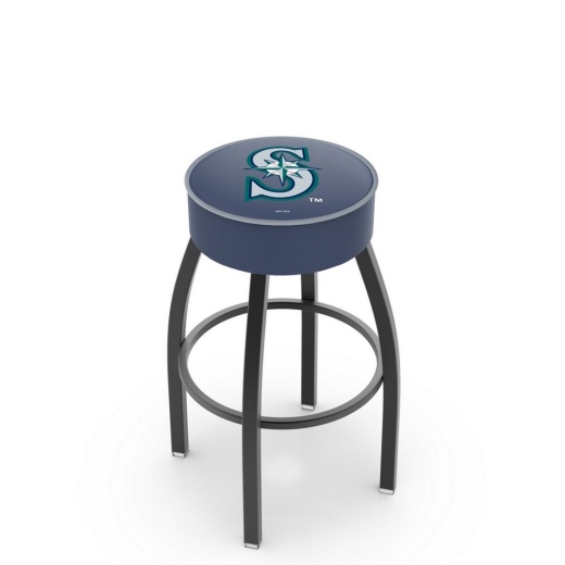 L8b1 Seattle Mariners Swivel Stool With Black Wrinkle Finish By Hbs