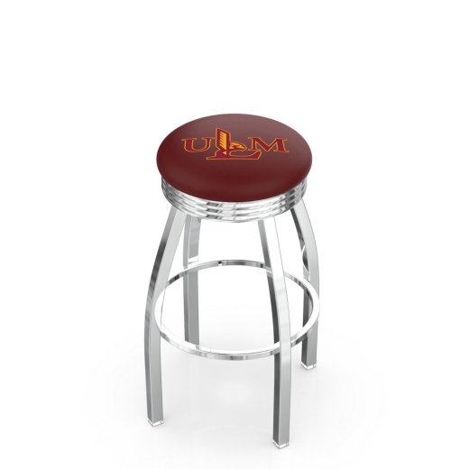 L8c3c Chrome Louisianamonroe Swivel Bar Stool With 2.5" Ribbed Accent Ring By Holland Bar Stool Company