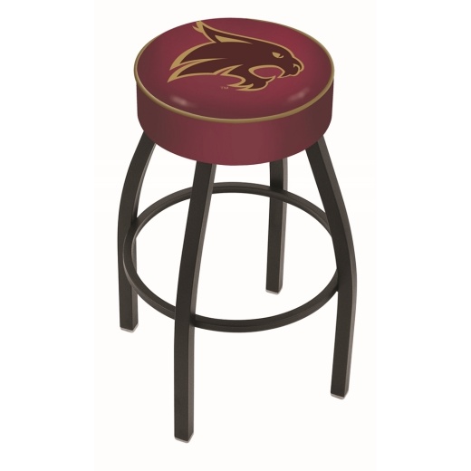 L8b1 4" Texas State Cushion Seat With Black Wrinkle Base Swivel Bar Stool By Holland Bar Stool Company