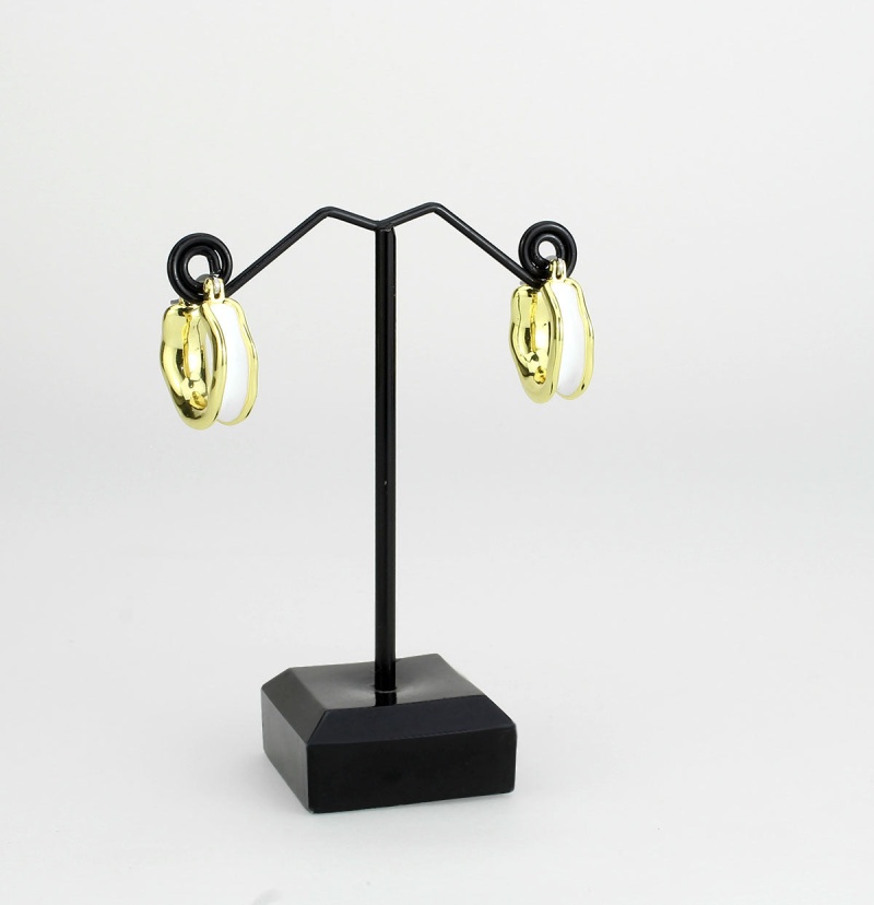 3W1737g - Flash Gold Brass Earring With Epoxy In No Stone - N/a