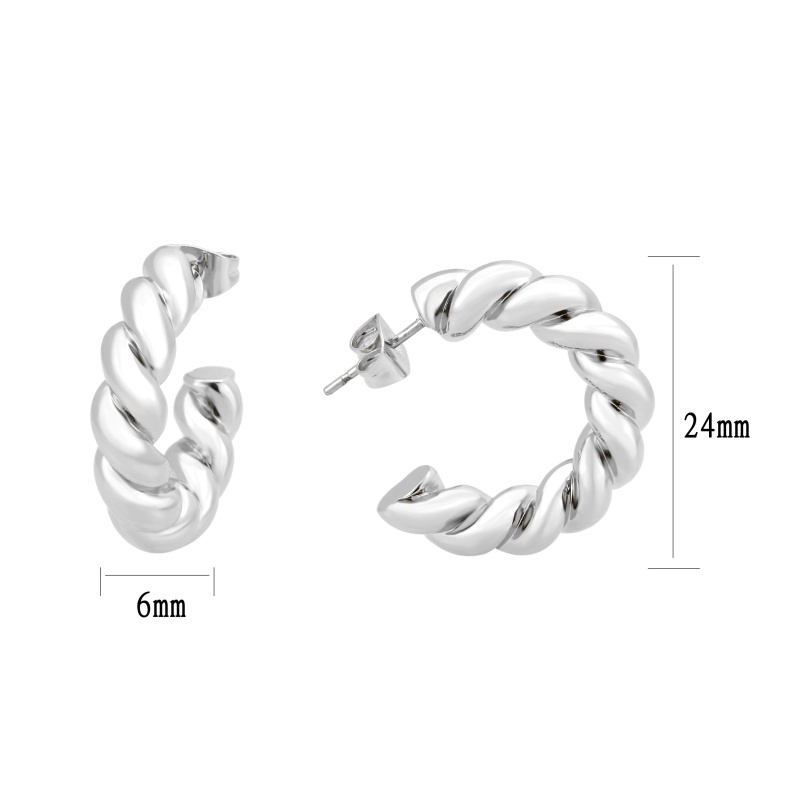3W1761 - Imitation Rhodium Brass Earring With Nostone In No Stone - N/a