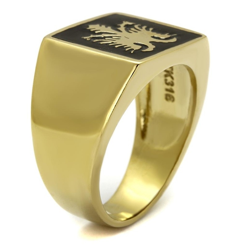 Ip Gold(Ion Plating) Stainless Steel Ring With Epoxy In Jet