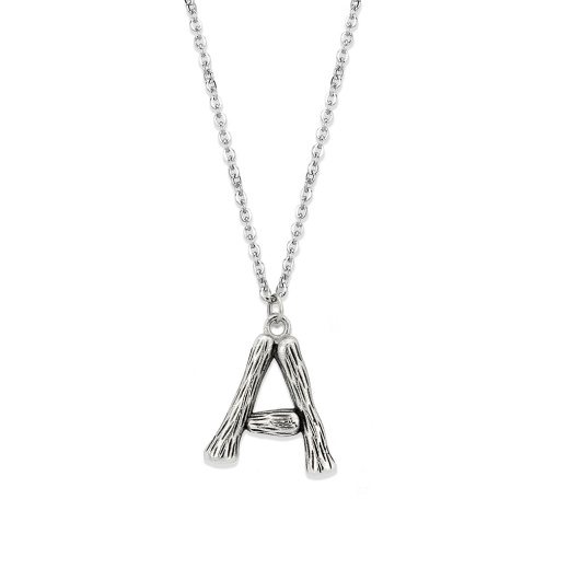 Tk3853a High Polished Stainless Steel Chain Initial Pendant - Letter A - 16"