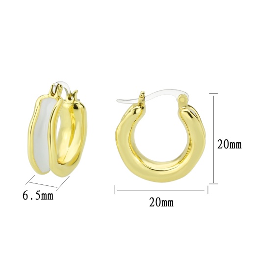 Alamode Flash Gold Brass Earring with Epoxy - N/a Stone