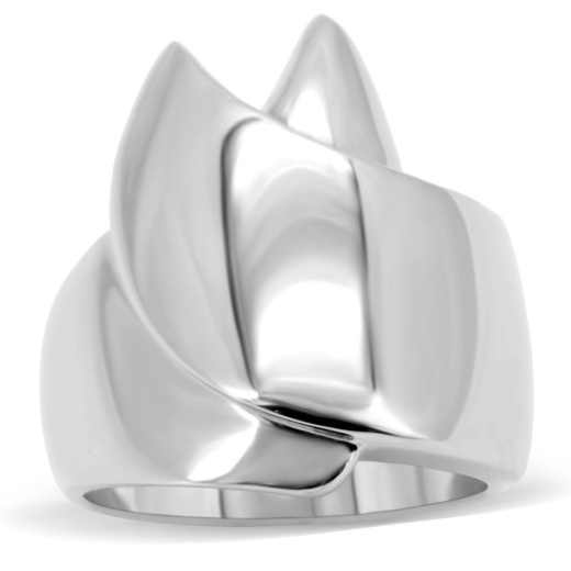Tk207 - High Polished (No Plating) Stainless Steel Ring With No Stone
