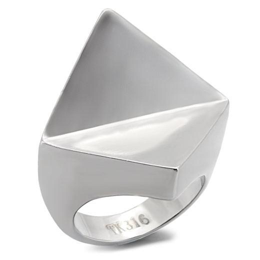 Tk136 - High Polished Stainless Steel Ring with No Stone by Alamode