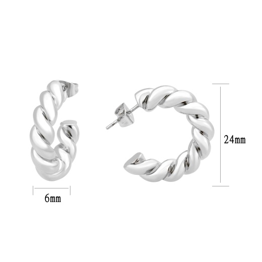 3W1761 - Imitation Rhodium Brass Earring With Nostone In No Stone - Alamode
