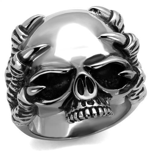 Alamode Tk2323 High Polished Stainless Steel Ring with Epoxy in Jet
