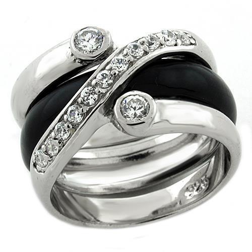 Alamode Loas1218 Rhodium 925 Sterling Silver Ring with AAA Grade CZ in Clear