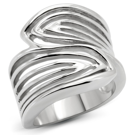 Tk153 - High Polished (No Plating) Stainless Steel Ring with No Stone