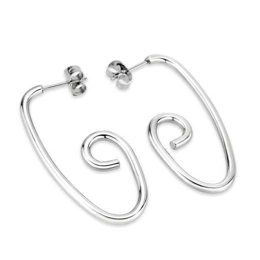 High Polished Minimalist Stainless Steel Earrings - Pair