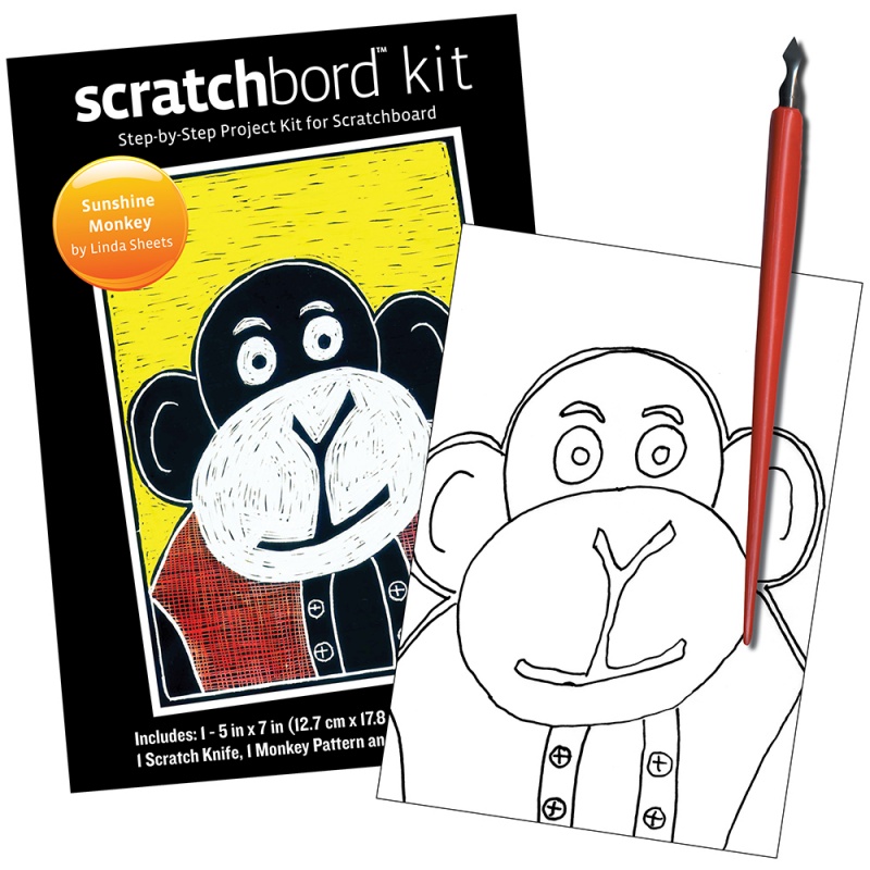 Scratchbord Kit - Sunshine Monkey