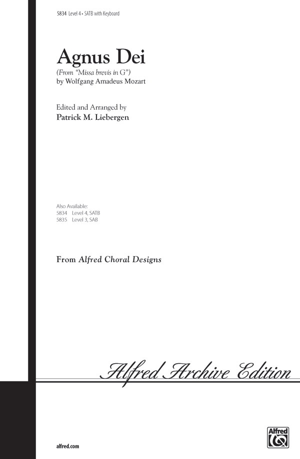 Agnus Dei From Missa Brevis In G Choral Octavo
