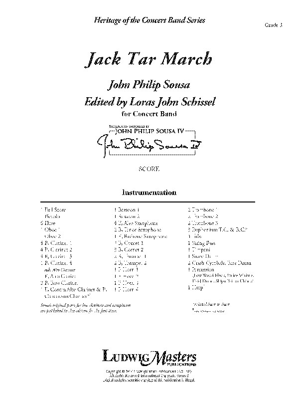 Jack Tar March Full Score