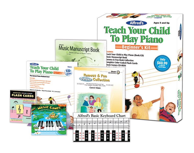 Alfred's Teach Your Child To Play Piano: Beginner's Kit Ages 5 And Up Boxed Set (Starter Pack)
