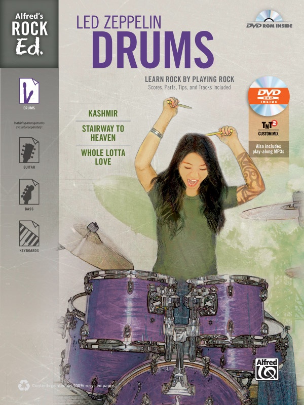 Alfred's Rock Ed.: Led Zeppelin Drums Learn Rock By Playing Rock: Scores, Parts, Tips, And Tracks Included Book & Dvd-Rom