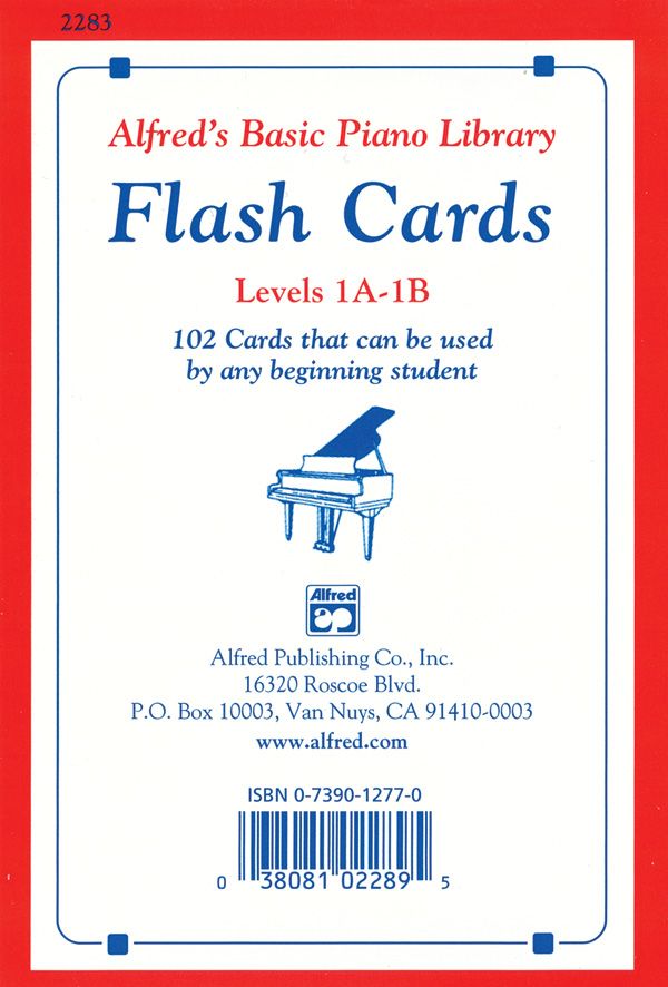 Alfred's Basic Piano Library: Flash Cards, Levels 1A & 1B 102 Cards That Can Be Used By Any Beginning Student Flash Cards