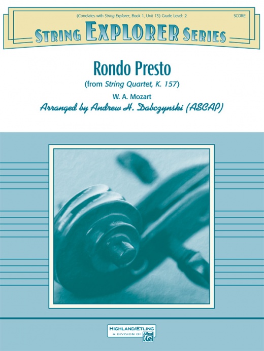 Rondo Presto (From String Quartet K. 157) Conductor Score & Parts