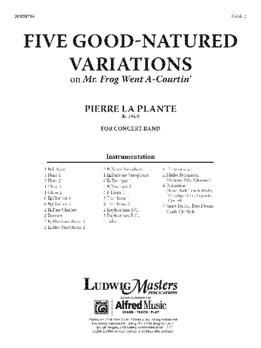 Five Good Natured Variations On Mr. Frog Went A Courtin' Full Score
