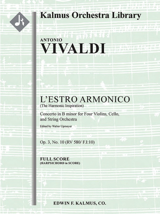 L'Estro Armonico, Op. 3, No. 10: Concerto For Four Violins & Cello In B Minor, Rv 580 / F.Iv:10 Score
