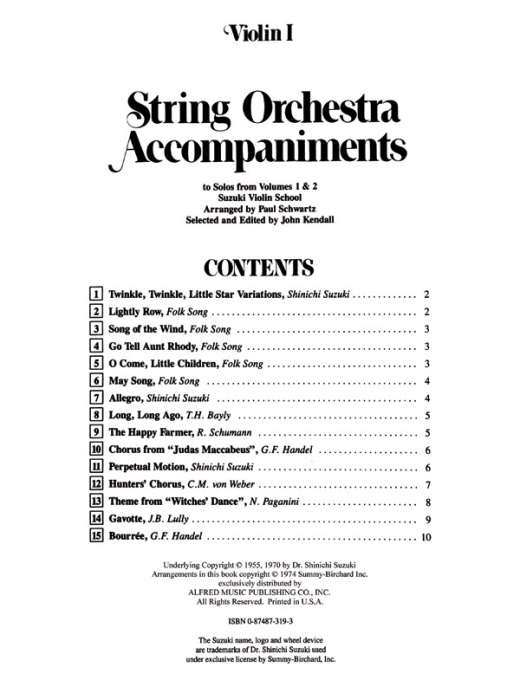 String Orchestra Accompaniments To Solos From Volumes 1 & 2 Book