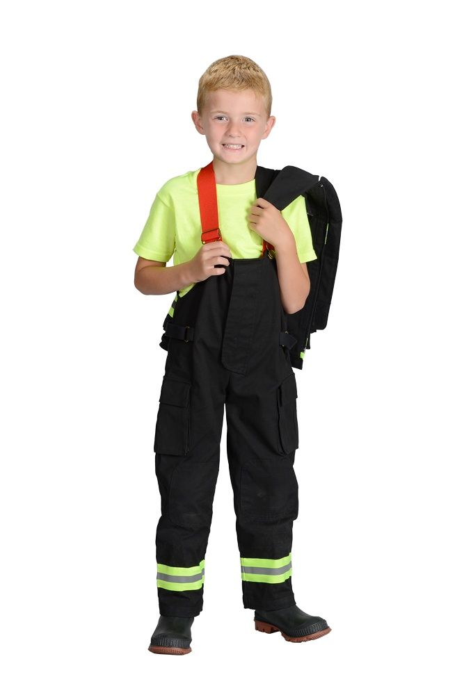 Firefighter Suit Size 8/10 - 54-86 Lbs, Height 48-56" Black