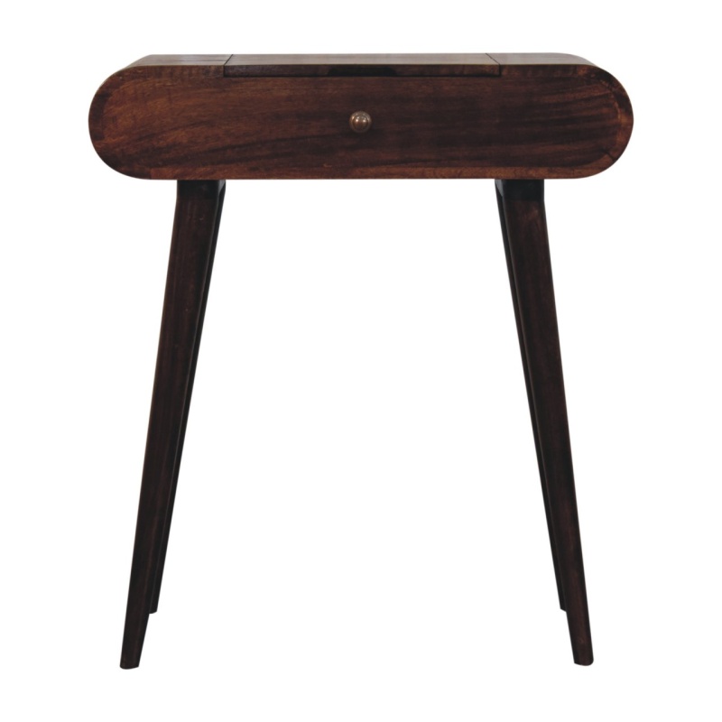 Mini California Walnut Dressing Table With Foldable Mirror
