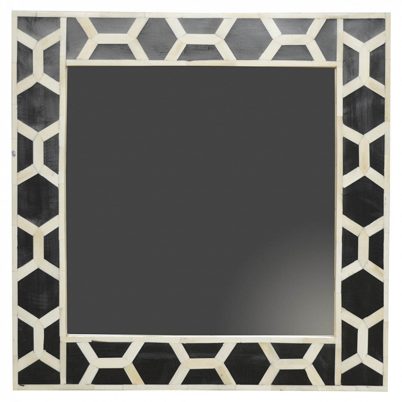 Square Bone Inlay Mirror Frame